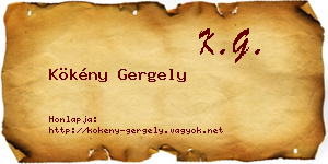 Kökény Gergely névjegykártya
