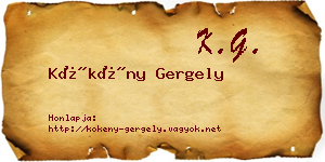 Kökény Gergely névjegykártya