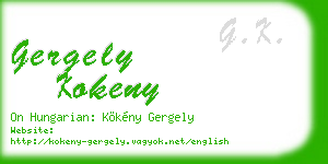 gergely kokeny business card